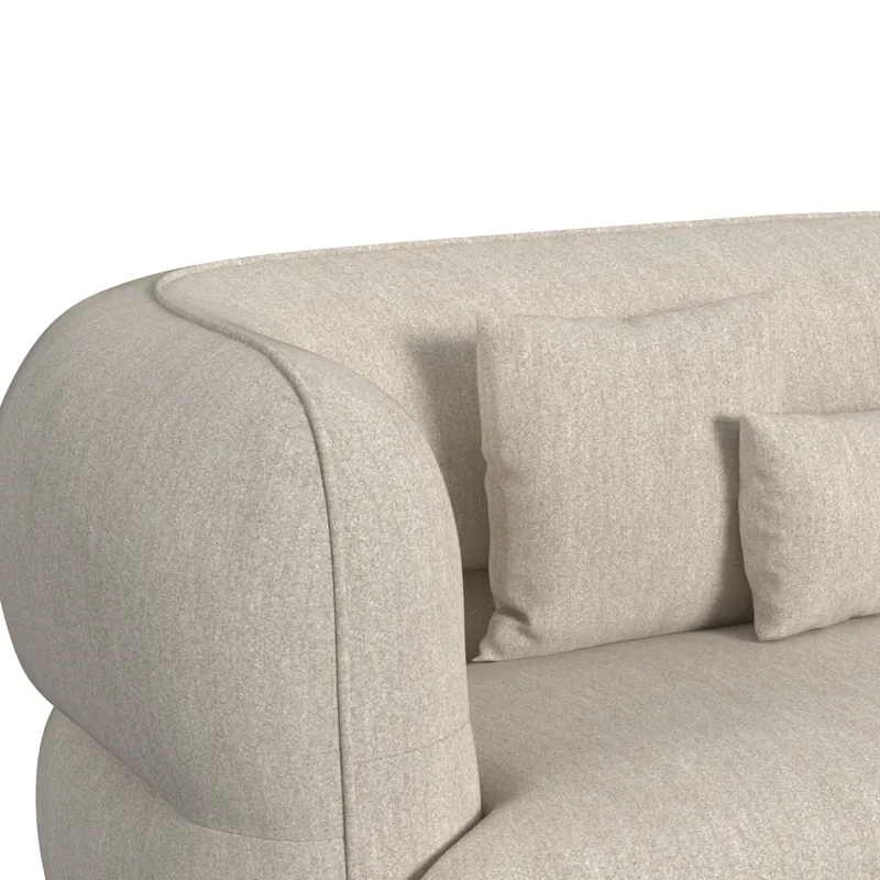 Four Seasons Sectional Set in Woolen Camel with 6 Pillows