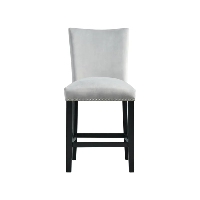 Francesca Counter Dining Gray Counter Velvet Side Chair (2 Per Pack)