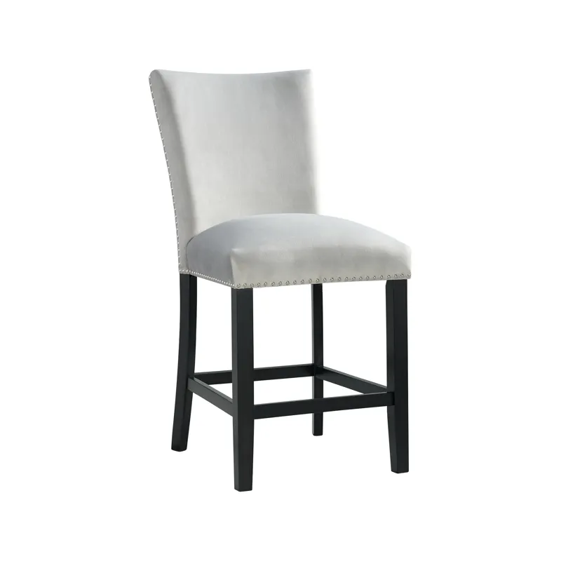 Francesca Counter Dining Gray Counter Velvet Side Chair (2 Per Pack)