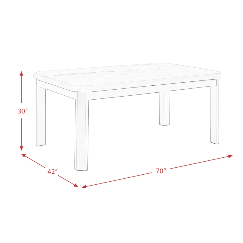 Francesca White Standard Height Dining Table