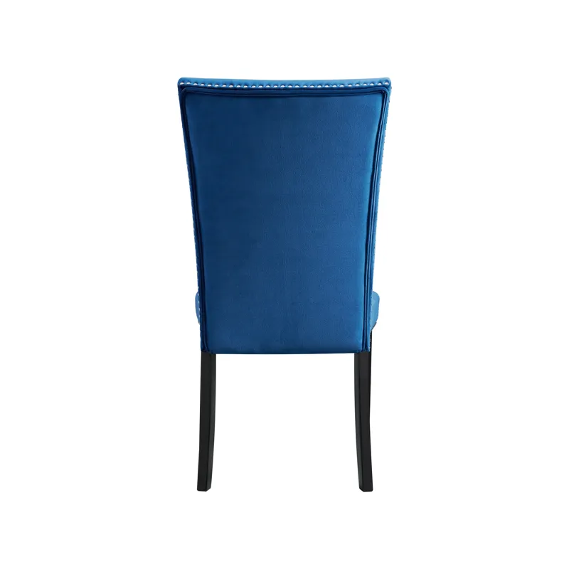 Francesca Rectangular Dining Blue Velvet Side Chair (2 Per Pack)