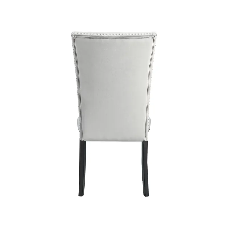Francesca Rectangular Dining Grey Velvet Side Chair W/ Nailhead Trim (2 Per Pack)