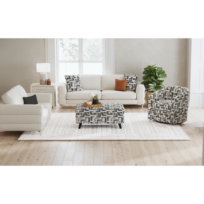 Decatur Storage Ottoman in JW Beige W/2 Pillows 20\"