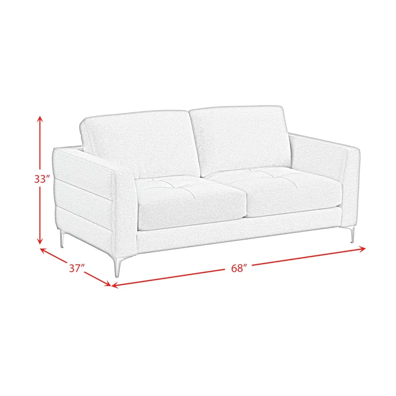 Fuji Loveseat in Furiosa Taupe with Metal Legs