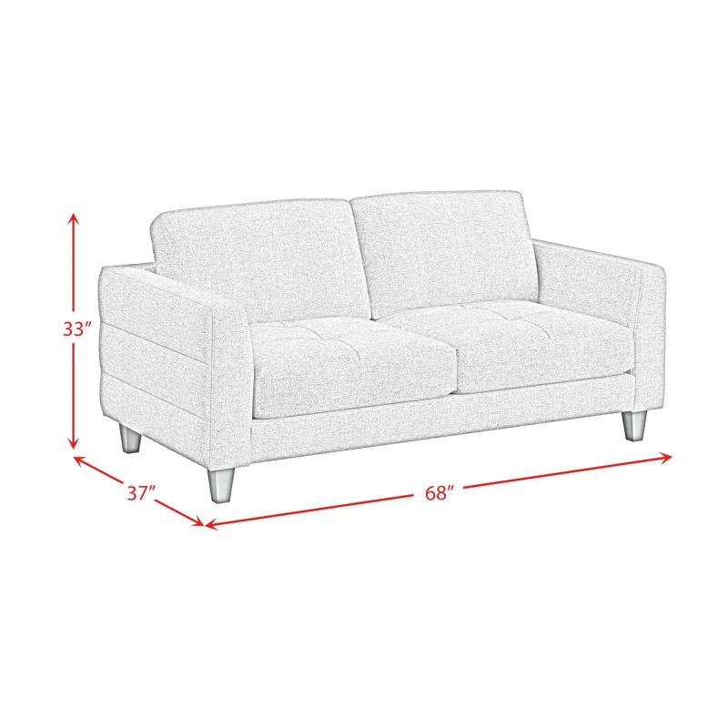 Fuji Loveseat in Marlin Slate with Plastic Legs