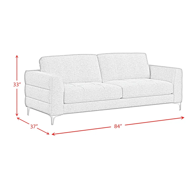 Fuji Sofa in Furiosa Taupe with Metal Legs