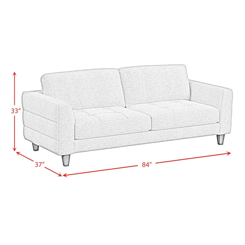 Fuji Sofa in Marlin Slate with Plastic Legs