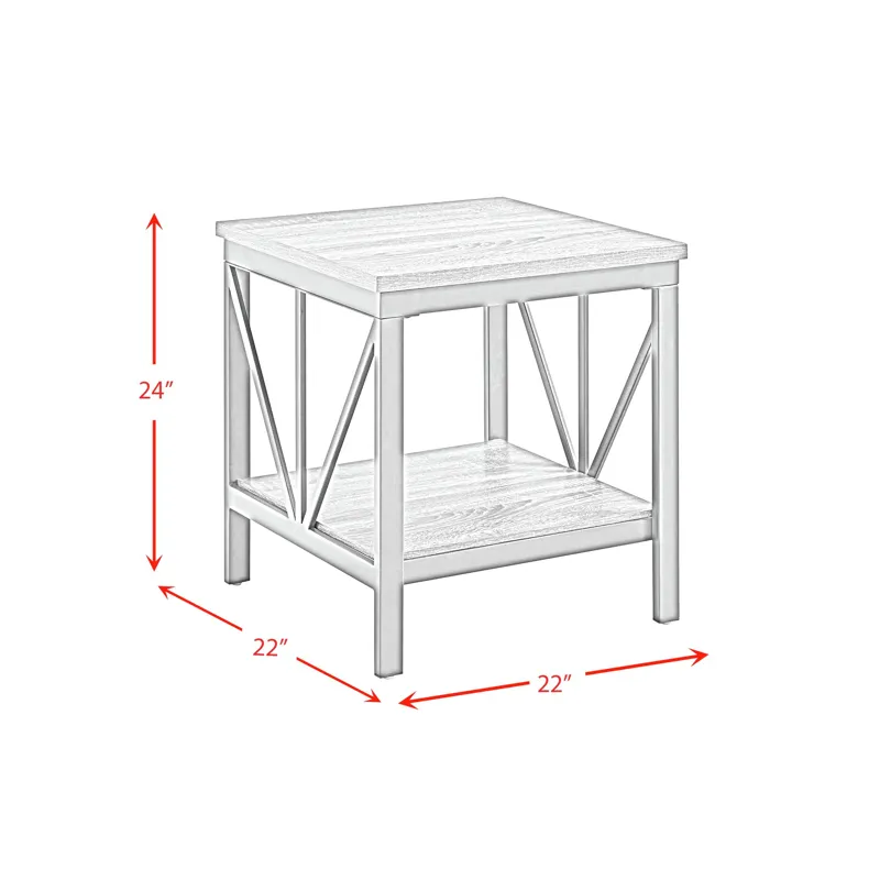 Gemma End Table in Grey