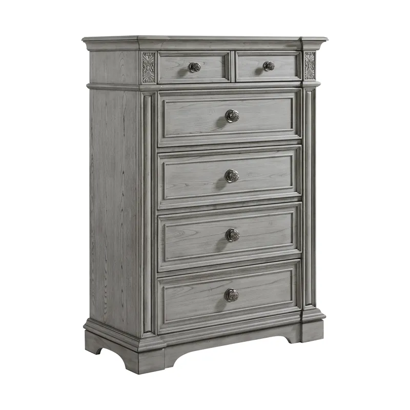Glenmore 5-Drawer Chest in Aged Grey
