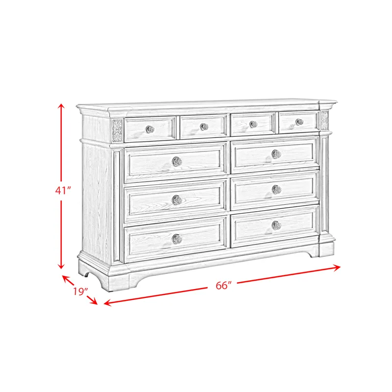 Glenmore 8-Drawer Dresser in Aged Grey