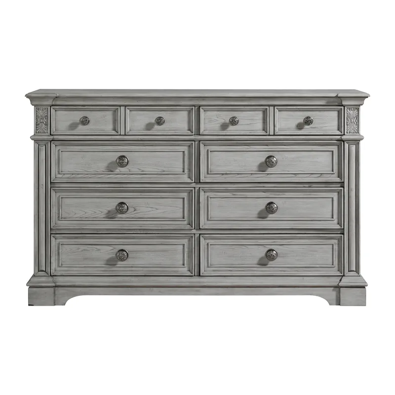 Glenmore 8-Drawer Dresser in Aged Grey