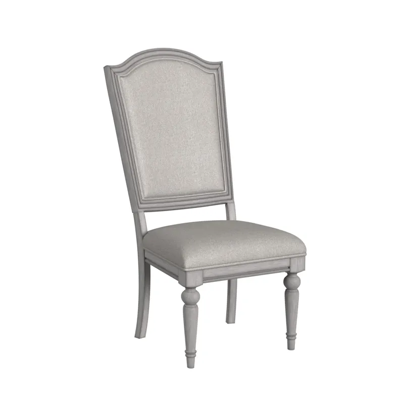 Glenmore Dining Side Chair with Light Brown Fabric in Aged Grey (2 Per Carton)