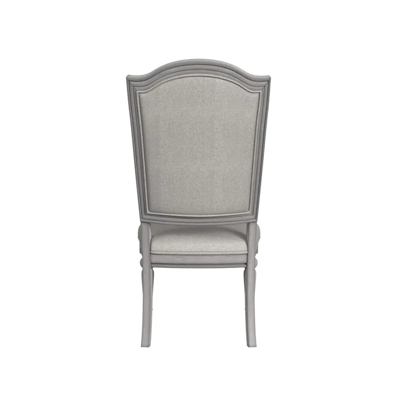 Glenmore Dining Side Chair with Light Brown Fabric in Aged Grey (2 Per Carton)
