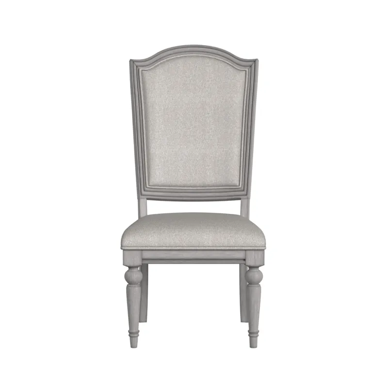 Glenmore Dining Side Chair with Light Brown Fabric in Aged Grey (2 Per Carton)