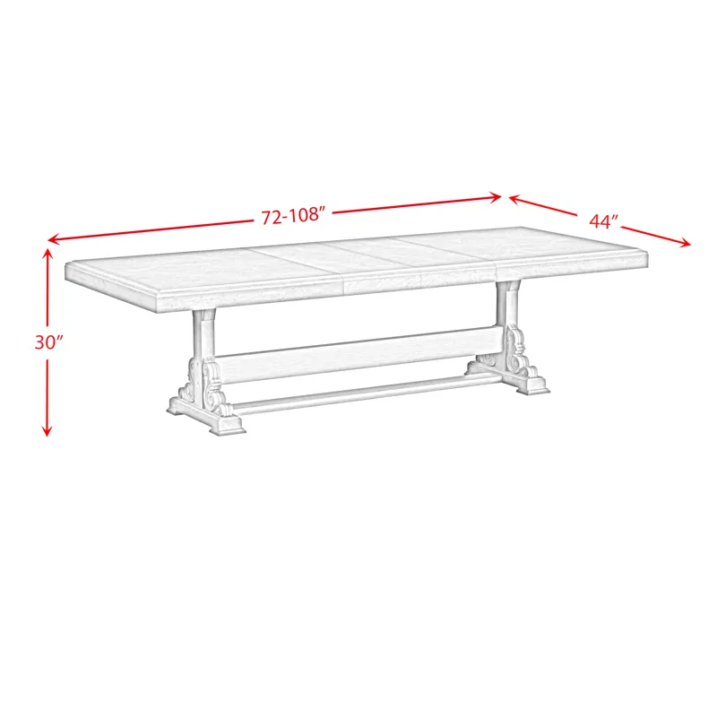Glenmore Dining Table with 2x18\" Leaves in Aged Grey