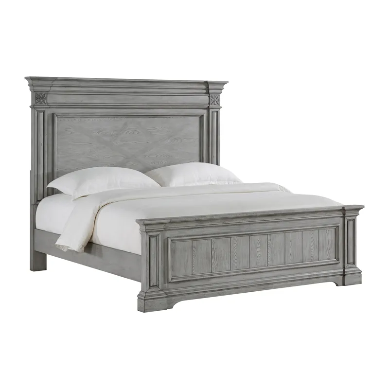 Glenmore King Panel Bed in Aged Grey