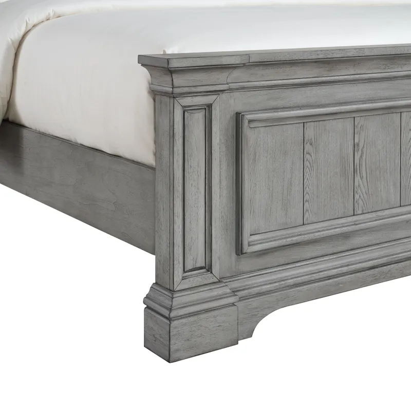 Glenmore Queen Panel Bed in Aged Grey