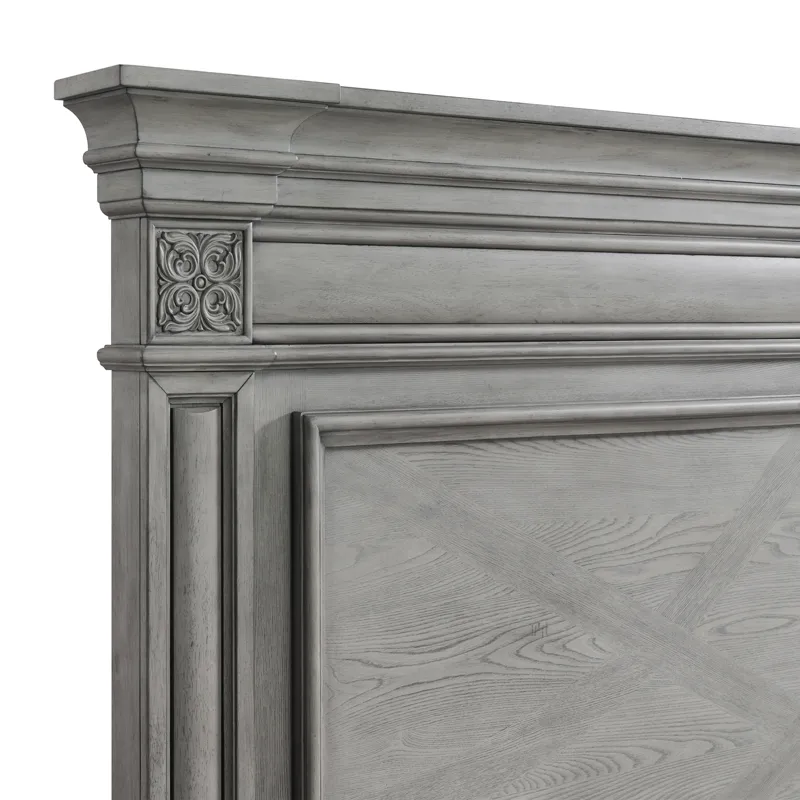 Glenmore Queen Panel Bed in Aged Grey