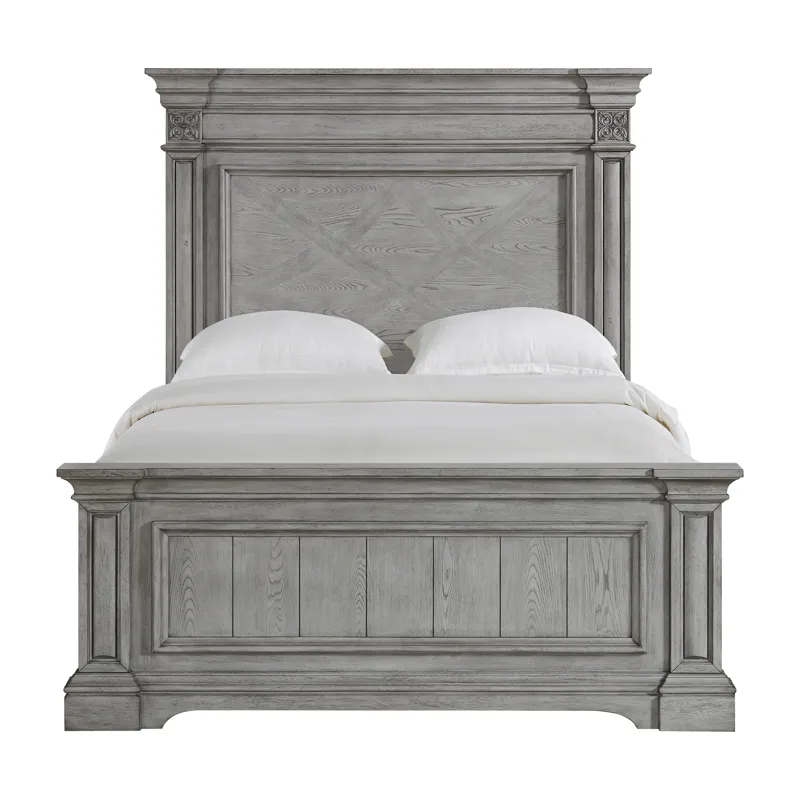 Glenmore Queen Panel Bed in Aged Grey