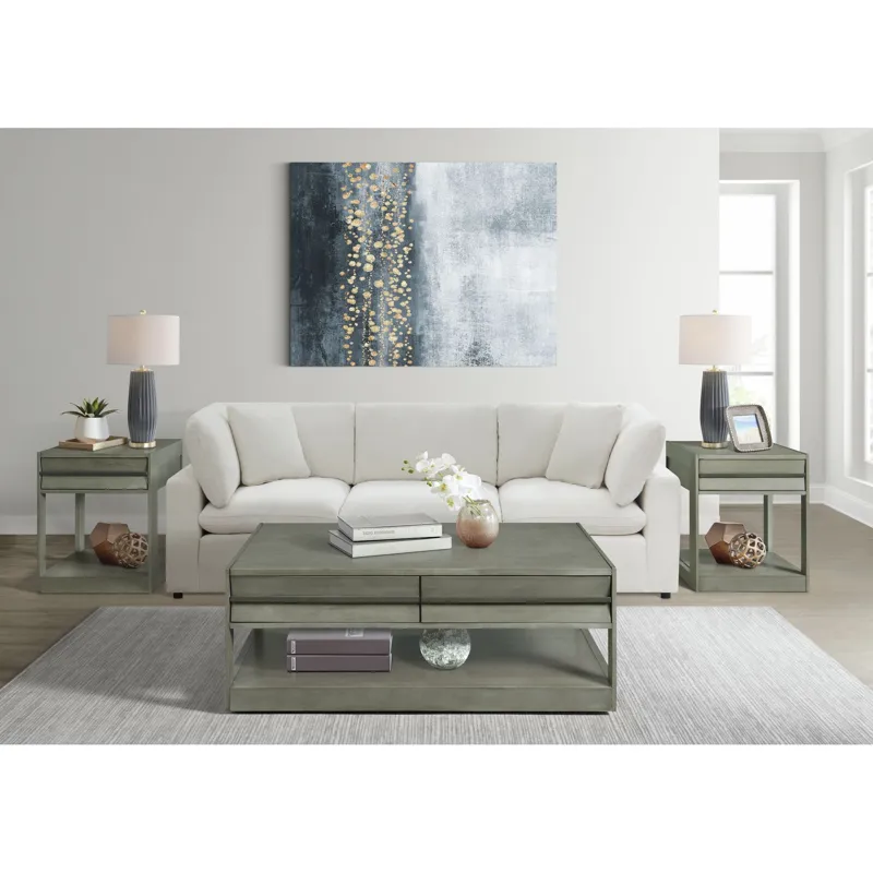 Gordon Rectangular End Table in grey
