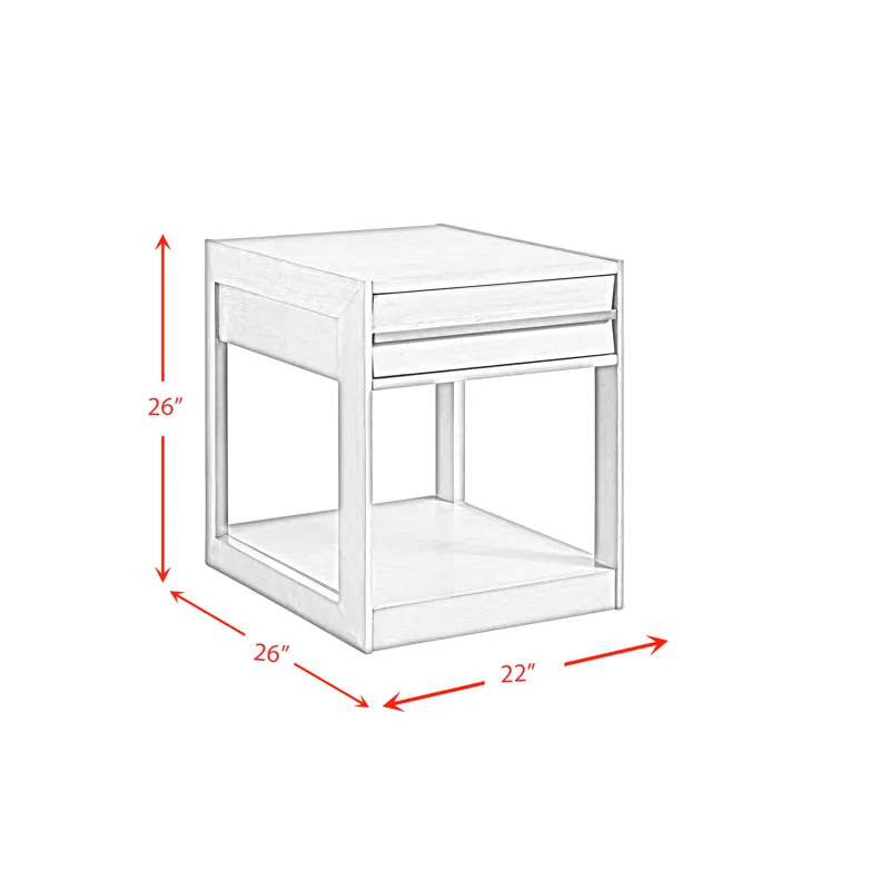 Gordon Rectangular End Table in grey