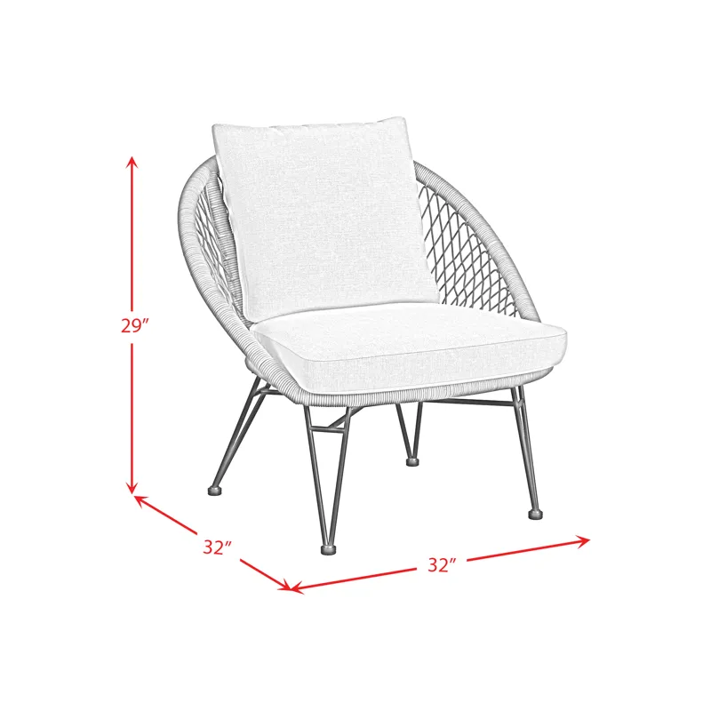 Grace Outdoor Seating 4PC Set - Black, Natural and Olefin Beige