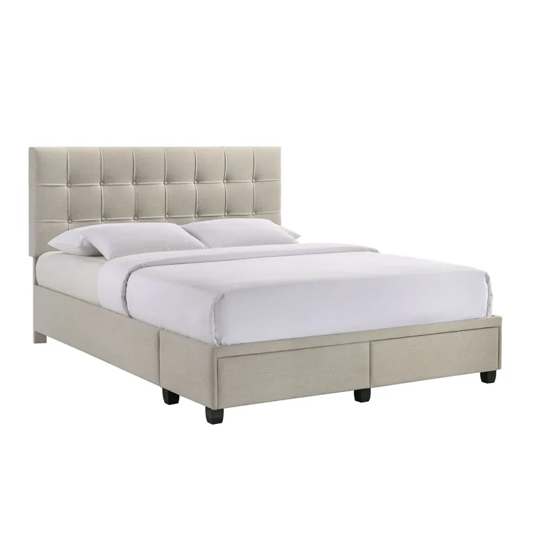 Hacienda Queen Storage Bed W/Tacoma Oak White CM 001