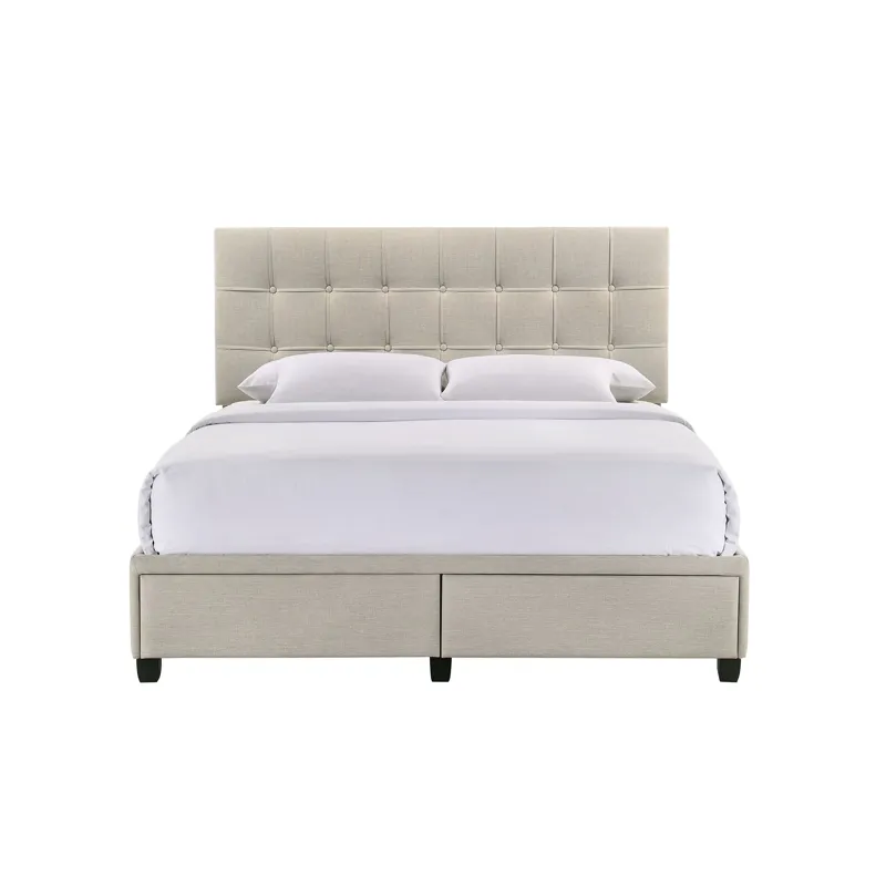 Hacienda Queen Storage Bed W/Tacoma Oak White CM 001