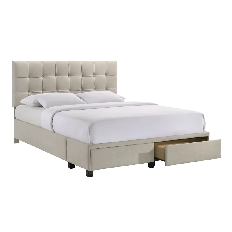 Hacienda Queen Storage Bed W/Tacoma Oak White CM 001