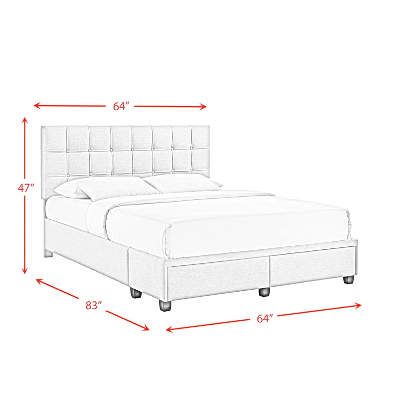 Hacienda Queen Storage Bed W/Tacoma Oak White CM 001