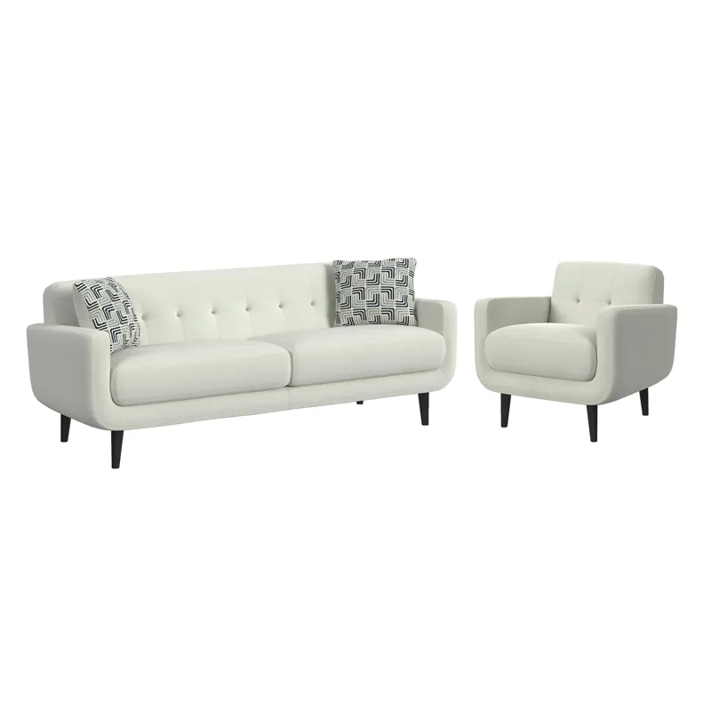 Hadley II Sofa in Debussy Ecru with 2 Pillows