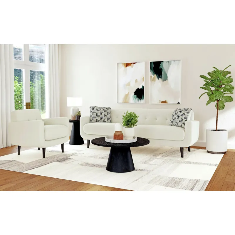 Hadley II Sofa in Debussy Ecru with 2 Pillows