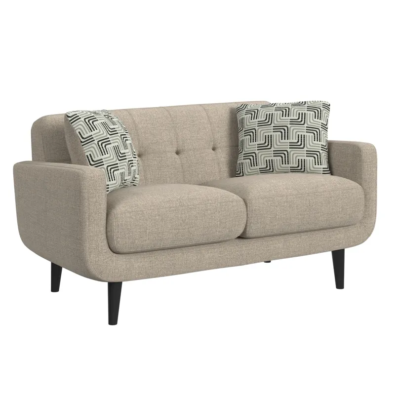 Hadley II Loveseat in Debussy Cappuccino with 2 Pillows