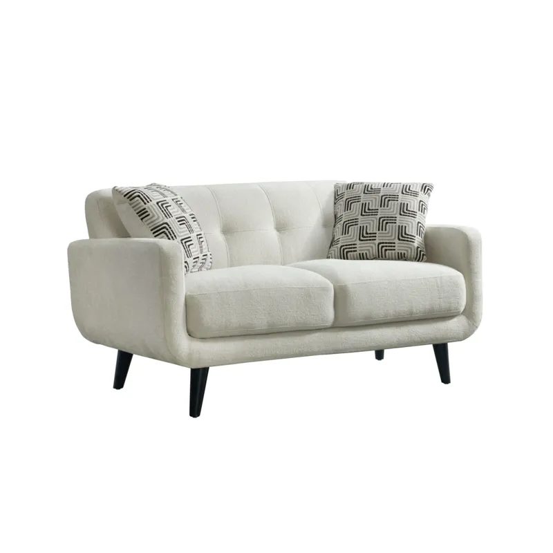 Hadley II Loveseat in Debussy Ecru with 2 Pillows