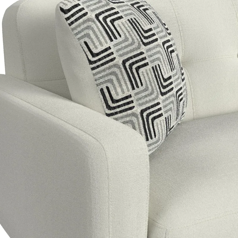 Hadley II Sofa in Debussy Ecru with 2 Pillows