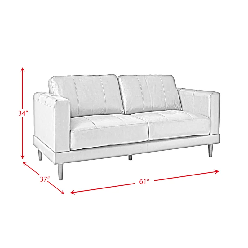 Hampton Loveseat in Fiero Charcoal (Top Grain / PVC)