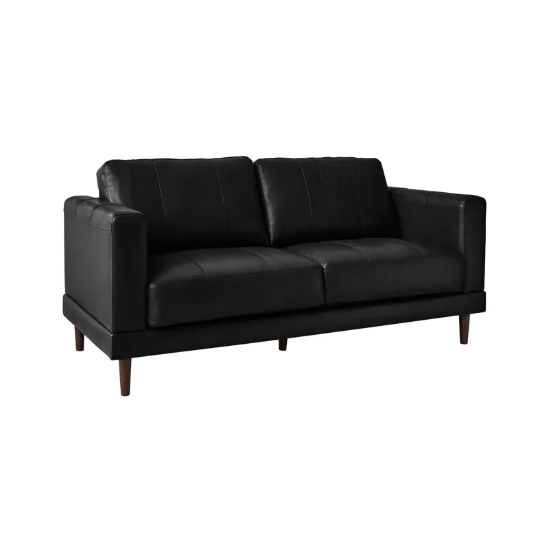 Hampton Loveseat In Fiero Black  (Top Grain/PVC)