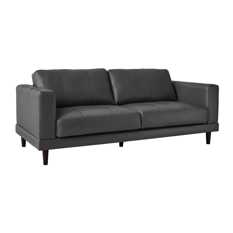 Hampton Sofa in Fiero Charcoal (Top Grain / PVC)