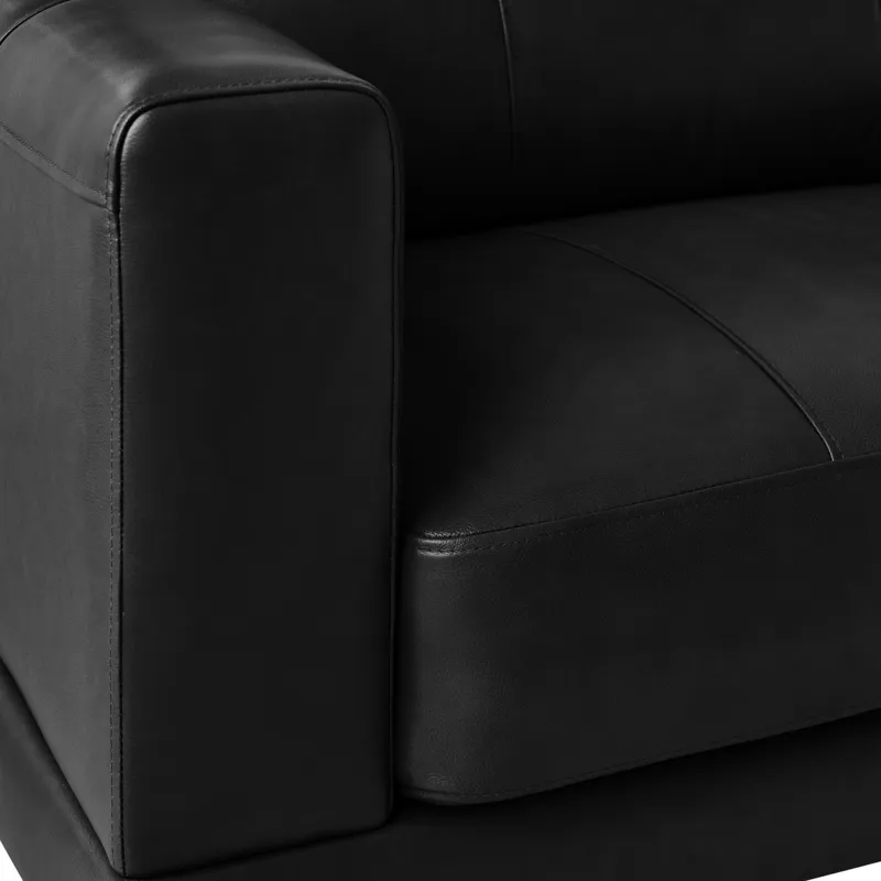 Hampton Sofa In Fiero Black (Top Grain/PVC)