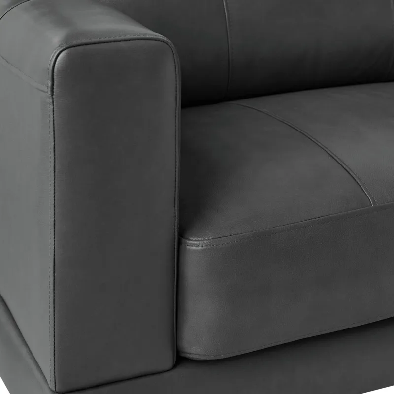 Hampton Sofa in Fiero Charcoal (Top Grain / PVC)