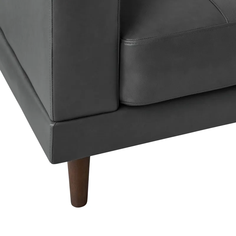 Hampton Sofa in Fiero Charcoal (Top Grain / PVC)