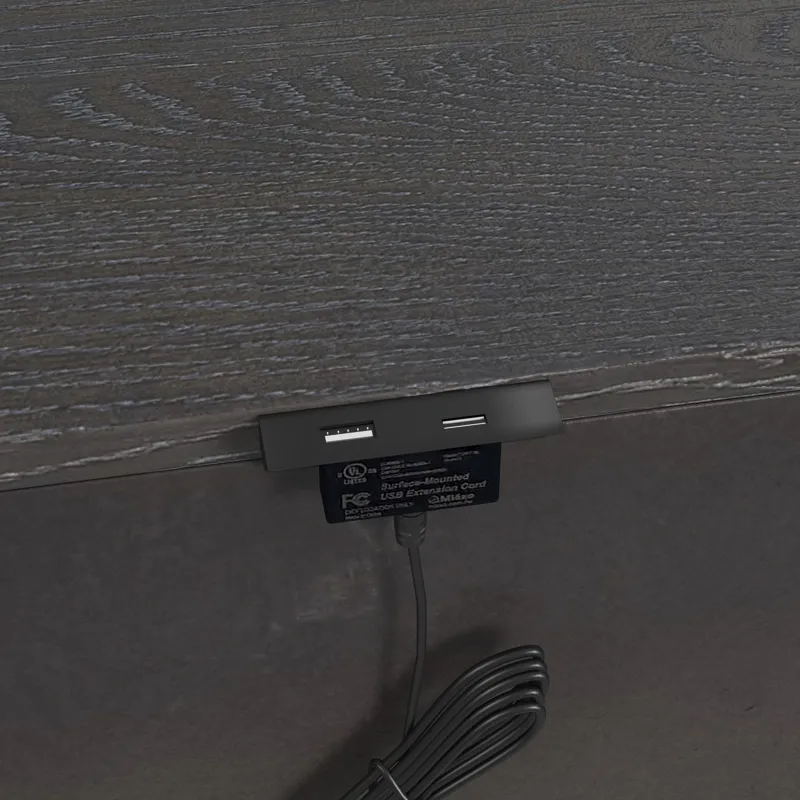 Hampton Kids 2-Drawer Nightstand with USB in Charcoal