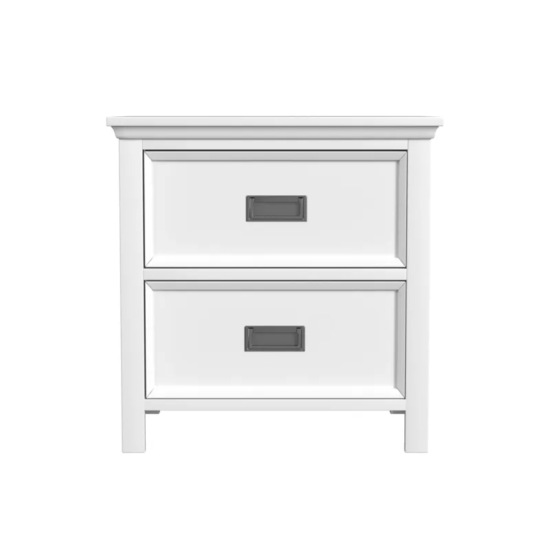 Hampton Kids 2-Drawer Nightstand with USB in White