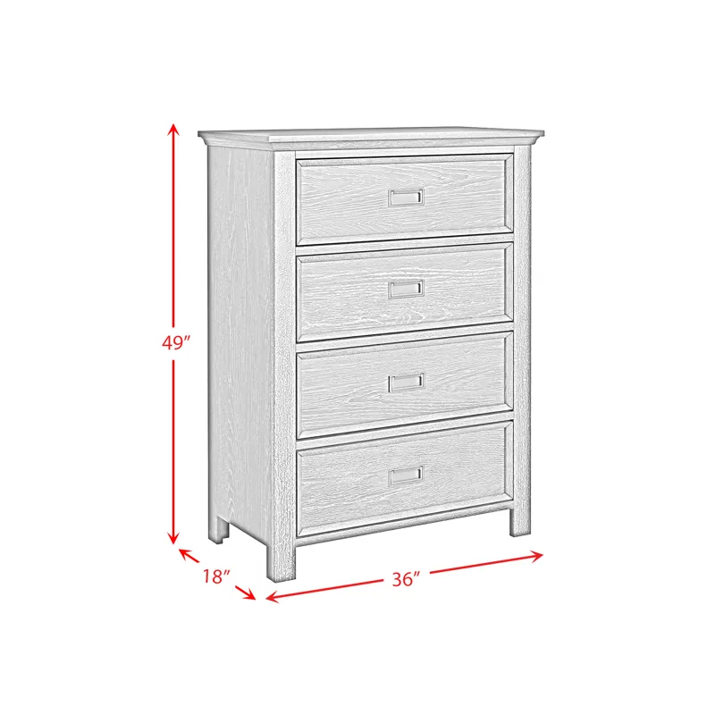 Hampton Kids 4-Drawer Chest in Charcoal