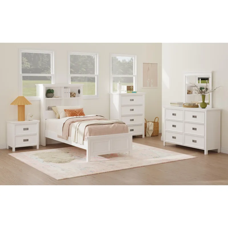 Hampton Kids 2-Drawer Nightstand with USB in White