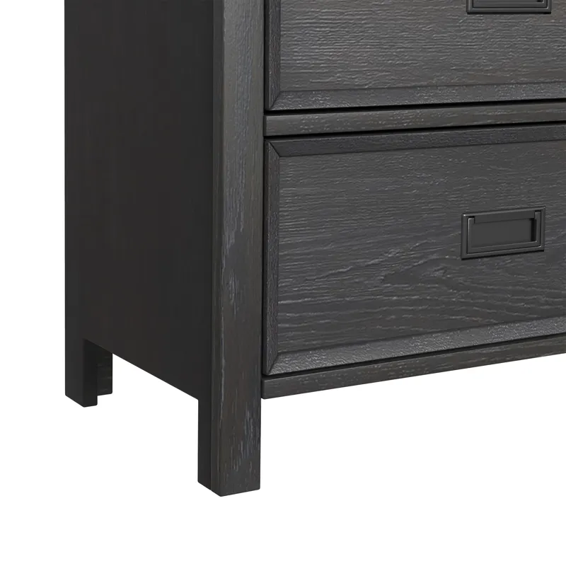 Hampton Kids 2-Drawer Nightstand with USB in Charcoal