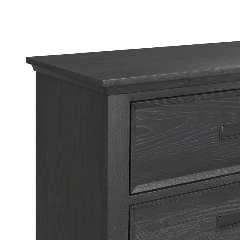 Hampton Kids 2-Drawer Nightstand with USB in Charcoal
