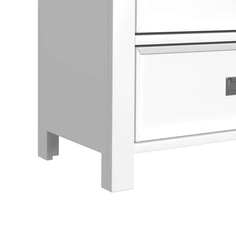 Hampton Kids 2-Drawer Nightstand with USB in White