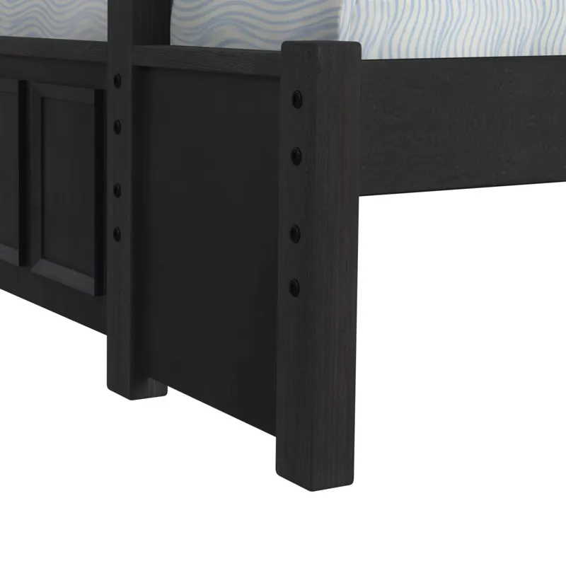 Hampton Kids Twin Over Full Bunk with Ladder in Charcoal