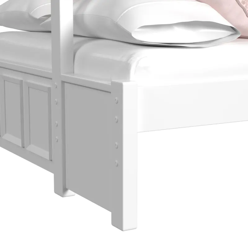 Hampton Kids Twin Over Full Bunk with Ladder in White